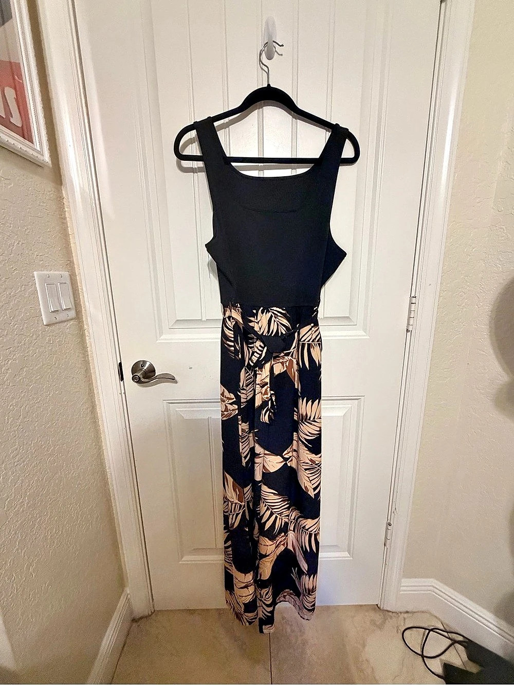 Black & Tan Printed Maxi Dress Like New